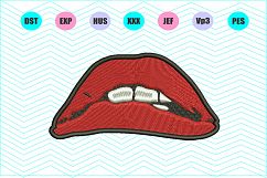 Sexy Red Lips Machine Embroidery Design-INSTANT DOWNLOAD Product Image 1