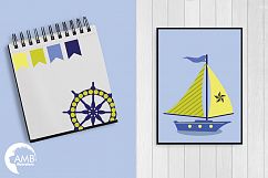 Nautical Whales clipart, graphics, illustrations AMB-518 Product Image 5
