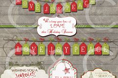 20 Holiday Tags- Elements/ Wordart/ Clipart Product Image 3