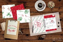 Christmas Holly Festive Red Seamless Patterns Digital Papers Product Image 3