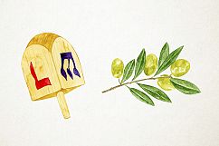 Watercolor Hanukkah Clipart, Chanukkah Clipart Product Image 4
