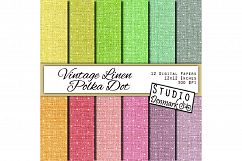 Vintage Linen Polka Dots Digital paper - 12 Colors Product Image 1