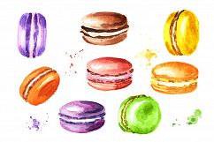 Macaroon. French cookies. Watercolor Product Image 2