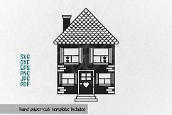 house svg home svg building cut file papercutting template Product Image 3