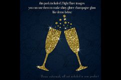 100 Glitter Champagne Glass, Glitter Wedding Christmas Party Product Image 3