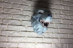 Game of Thrones, Winter is coming, Paper Wolf, Direwolf, Wolf Head, Papercraft Wolf, House Stark, animal head, Home Decoration, Printable Product Image 9