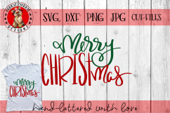 Merry Christmas Script - Hand lettered - SVG Cut File Product Image 1