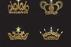  Set of gold and silver crown icons.  Product Image 8