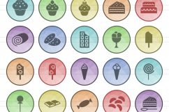 120 Sweets &amp; Bakery Filled Low Poly Icons Product Image 2