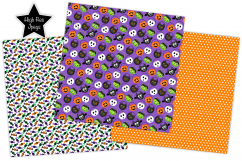 Halloween digital papers, Halloween patterns, scrapbooking Product Image 3