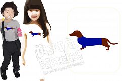 Dog Machine Embroidery Design Dachshund 7 Sizes Product Image 1