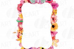 Floral frames watercolor clip art collection, Borders, sweet digital labels, floral borders clip art, digital stamp, wedding frames Product Image 11