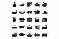 Jacuzzi icons set, simple style Product Image 1