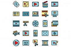 Clip montage icons set vector flat Product Image 1