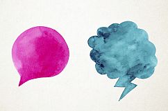 Watercolor Speech Bubbles Clipart, Bubbles Talk Product Image 4