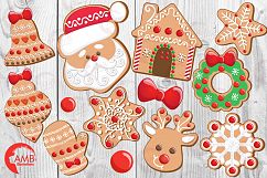 Christmas Cookie Clipart, GRAPHICS, ILLUSTRATIONS AMB-1539 Product Image 5