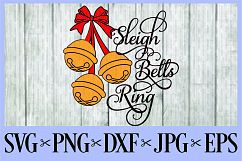 Sleigh bells ring SVG, PNG, DXF, EPS JPG Holly Berries Product Image 1