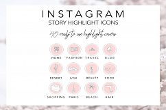 40 Instagram Story Highlights Icons in Pink, Hand Drawn Product Image 1