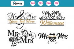 Mr and Mrs svg, Mr and Mrs Split Monogram svg, Wedding svg Product Image 1