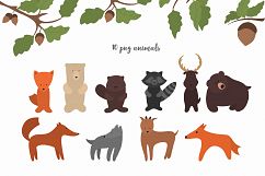 Cute Forest animals Baby autumn animals Woodland clipart Product Image 2