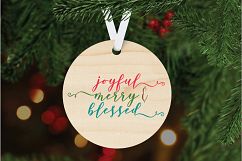 Joyful Merry &amp; Blessed SVG - Christmas SVG Cut File DXF EPS Product Image 6