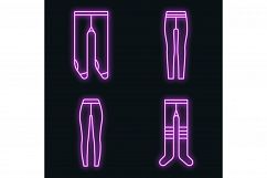 Tights icons set vector neon Product Image 1