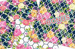Watercolor floral digital paper - Summer Product Image 5