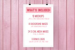 branding kit with pink backgrounds, pink mockups Product Image 6