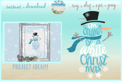 Dreaming of A White Christmas Snowman SVG DXF EPS PNG files Product Image 1