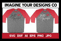Hello Beautiful with Lips SVG Cut File Product Image 3