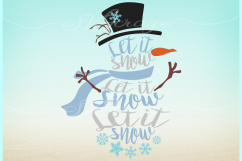 Let It Snow Snowman Svg Dxf Eps and Png Files for Cricut Product Image 2