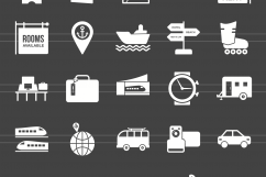 166 Transport Glyph Inverted Icons Product Image 2