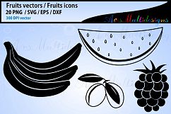Fruits SVG silhouette Bundle, Fruits SVG, Clipart, Fruits Product Image 2