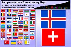 Europe countries / Europe country Flags / country flag / 300DPI / Vector flags / flag clipart and silhouette / printable flag/ digital flag Product Image 5
