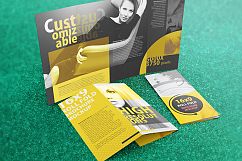 16 X 9 Four Panel Roll Fold Brochure Mockup Product Image 5