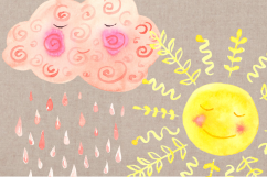Sleepy Cloud Watercolor Clip Art Set Product Image 4