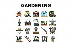 Gardening Equipment Collection Icons Set Vector Product Image 1