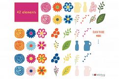 Spring flowers. Clip art and digital papers collection. Product Image 2