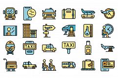 Airport transfer icons set vector flat Product Image 1