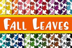 Fall Leaves Digital Paper - Autumn Backgrounds and Patterns Product Image 1