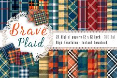 24 Princess Plaid Digital Papers, Tartan, Gingham, Check Product Image 1