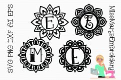 Mandala Monogram Frames SVG Cutting File PNG DXF AI EPS Product Image 1