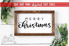 Merry Christmas - Hand Lettered SVG DXF PNG Digital Cut File Product Image 2