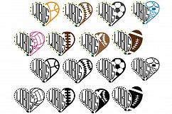 Lobos Sport Heart SVG School Spirit football 989s Product Image 2