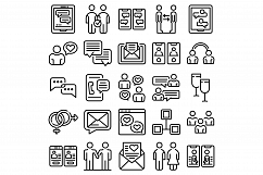 Acquaintance icons set, outline style Product Image 1