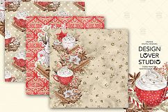 Gingerbread Cookies Christmas digital paper pack Product Image 2