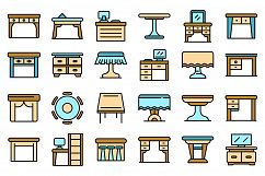 Table icons set vector flat Product Image 1