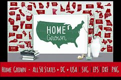 Home Grown USA Map | 50 States &amp; DC | Cut SVG | Print PNG Product Image 1