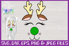 Christmas Ornament Reindeer Face SVG for Cricut &amp; Silhouette Product Image 1