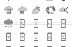 145 Hardware Flat Greyscale Icons Product Image 2